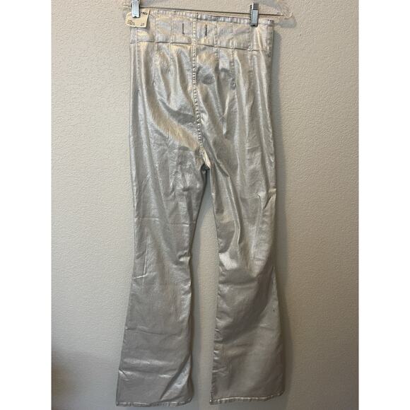 Free People NWT We The Free Jayde Flare Jeans High Rise Metallic Long Legs 29 - Picture 6 of 13